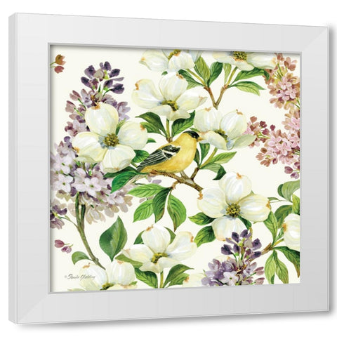 Dogwood And Lilac I White Modern Wood Framed Art Print by Gladding, Pamela