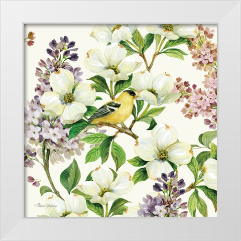 Dogwood And Lilac I White Modern Wood Framed Art Print by Gladding, Pamela