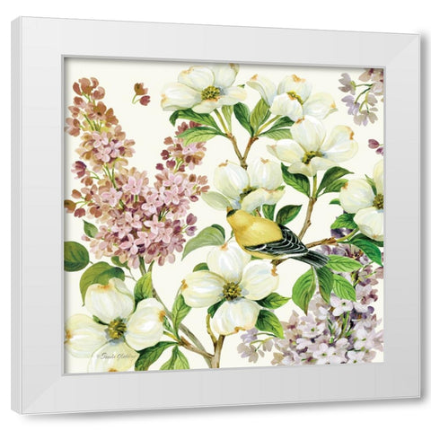 Dogwood And Lilac II White Modern Wood Framed Art Print by Gladding, Pamela