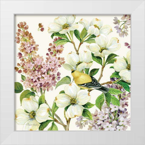 Dogwood And Lilac II White Modern Wood Framed Art Print by Gladding, Pamela