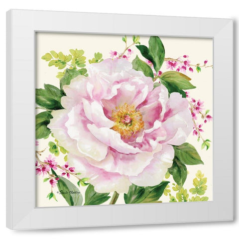 Hoh Peony I White Modern Wood Framed Art Print by Gladding, Pamela