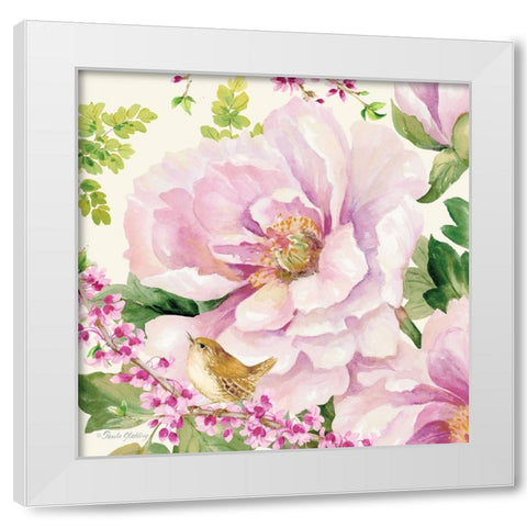 Hoh Peony II White Modern Wood Framed Art Print by Gladding, Pamela