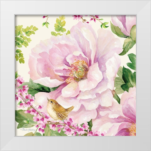 Hoh Peony II White Modern Wood Framed Art Print by Gladding, Pamela