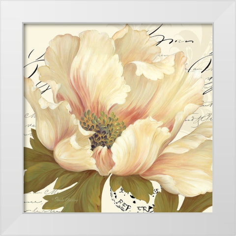 Elegant Poppy I White Modern Wood Framed Art Print by Gladding, Pamela