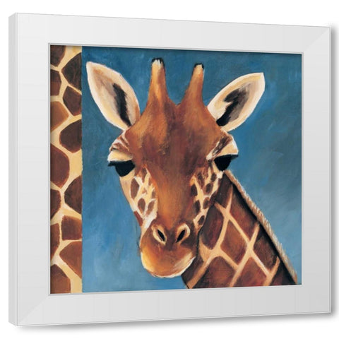 Exotic Giraffe White Modern Wood Framed Art Print by Gamel, Tara