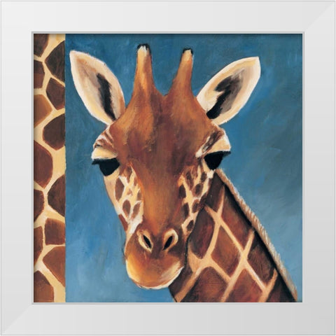 Exotic Giraffe White Modern Wood Framed Art Print by Gamel, Tara