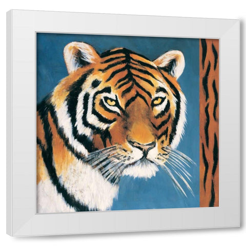 Exotic Tiger White Modern Wood Framed Art Print by Gamel, Tara