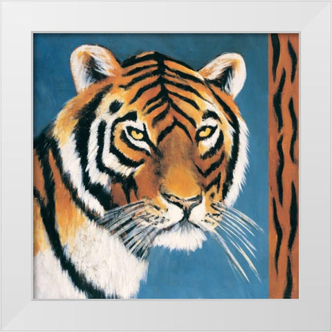 Exotic Tiger White Modern Wood Framed Art Print by Gamel, Tara