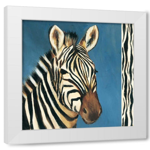 Exotic Zebra White Modern Wood Framed Art Print by Gamel, Tara