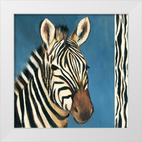 Exotic Zebra White Modern Wood Framed Art Print by Gamel, Tara