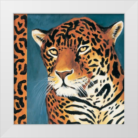 Exotic Jaguar White Modern Wood Framed Art Print by Gamel, Tara