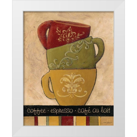 Striped Stack I White Modern Wood Framed Art Print by Gamel, Tara