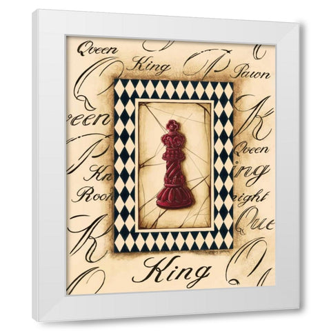 Chess King White Modern Wood Framed Art Print by Gorham, Gregory