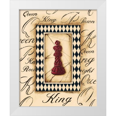 Chess King White Modern Wood Framed Art Print by Gorham, Gregory