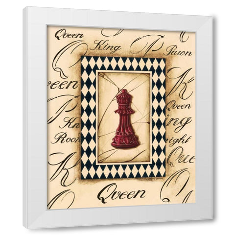 Chess Queen White Modern Wood Framed Art Print by Gorham, Gregory