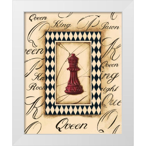Chess Queen White Modern Wood Framed Art Print by Gorham, Gregory