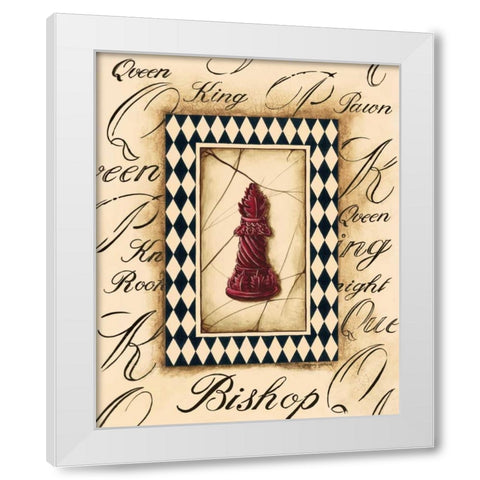 Chess Bishop White Modern Wood Framed Art Print by Gorham, Gregory