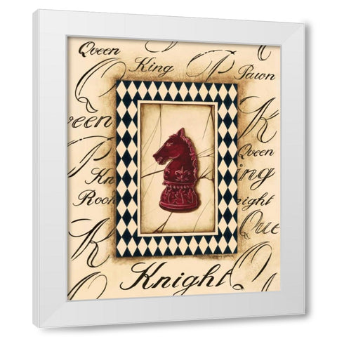 Chess Knight White Modern Wood Framed Art Print by Gorham, Gregory