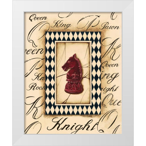 Chess Knight White Modern Wood Framed Art Print by Gorham, Gregory