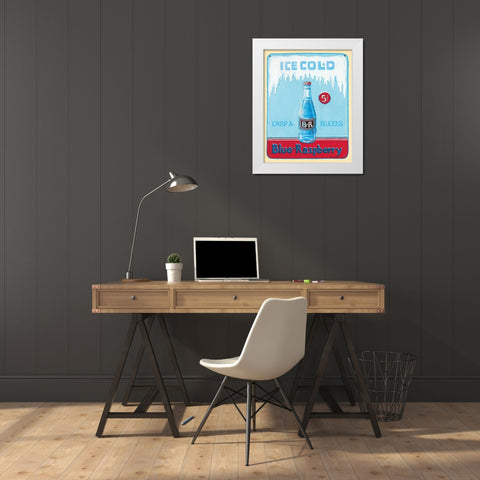 Blue Raspberry White Modern Wood Framed Art Print by Gorham, Gregory