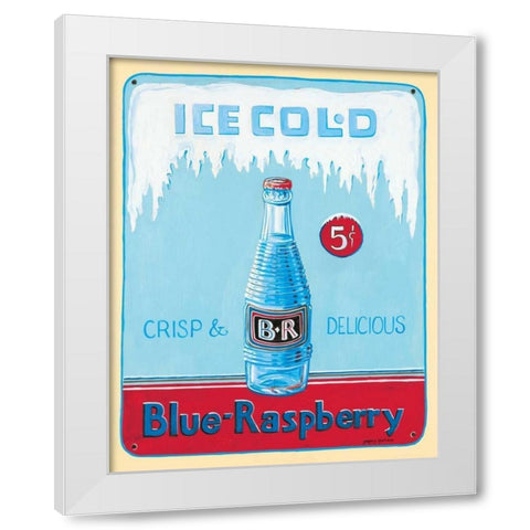 Blue Raspberry White Modern Wood Framed Art Print by Gorham, Gregory