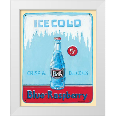 Blue Raspberry White Modern Wood Framed Art Print by Gorham, Gregory