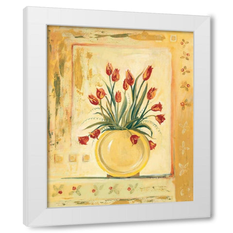 Yellow Vase White Modern Wood Framed Art Print by Gorham, Gregory