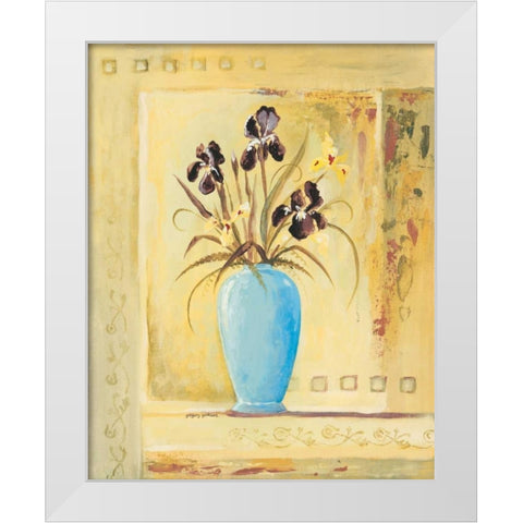 Blue Vase White Modern Wood Framed Art Print by Gorham, Gregory