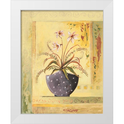Purple Vase White Modern Wood Framed Art Print by Gorham, Gregory