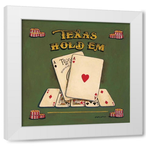 Texas Hold Em White Modern Wood Framed Art Print by Gorham, Gregory