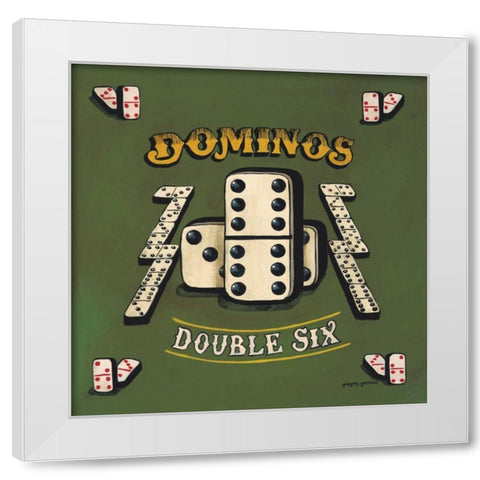 Dominos White Modern Wood Framed Art Print by Gorham, Gregory