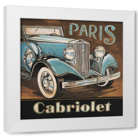 Paris Cabriolet White Modern Wood Framed Art Print by Gorham, Gregory