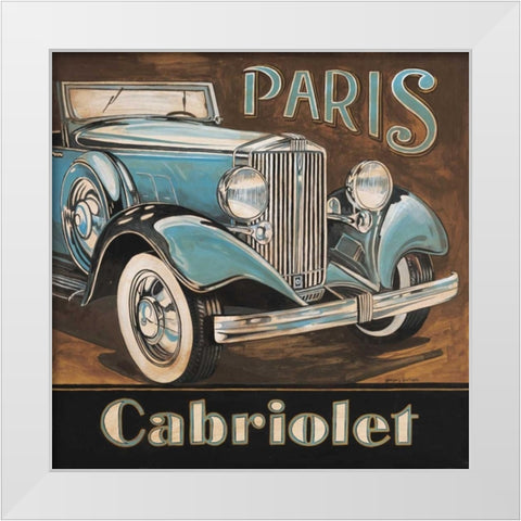 Paris Cabriolet White Modern Wood Framed Art Print by Gorham, Gregory