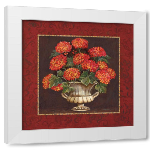 Geraniums II White Modern Wood Framed Art Print by Gorham, Gregory
