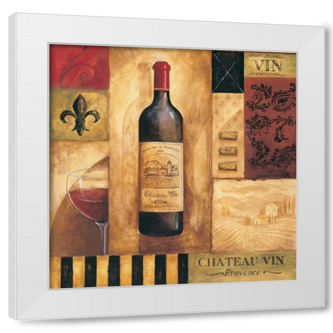 Chateau Vin Sq. White Modern Wood Framed Art Print by Gorham, Gregory