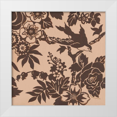 Bird Song II White Modern Wood Framed Art Print by Gorham, Gregory