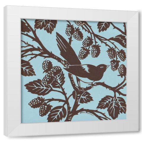 Bird Song III White Modern Wood Framed Art Print by Gorham, Gregory