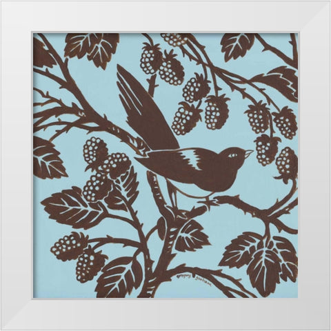 Bird Song III White Modern Wood Framed Art Print by Gorham, Gregory
