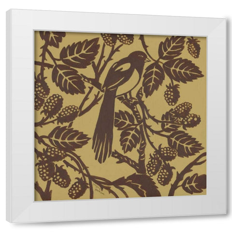 Bird Song IV White Modern Wood Framed Art Print by Gorham, Gregory