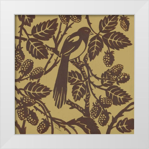 Bird Song IV White Modern Wood Framed Art Print by Gorham, Gregory