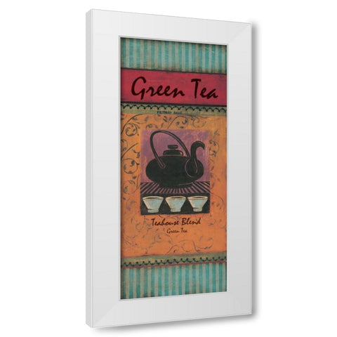 Green Tea White Modern Wood Framed Art Print by Gorham, Gregory