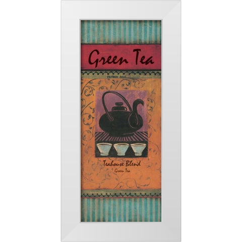 Green Tea White Modern Wood Framed Art Print by Gorham, Gregory