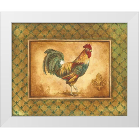 Country Rooster I White Modern Wood Framed Art Print by Gorham, Gregory