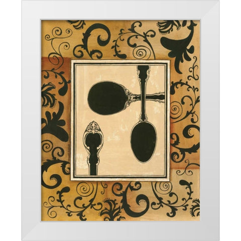 Spoons White Modern Wood Framed Art Print by Gorham, Gregory