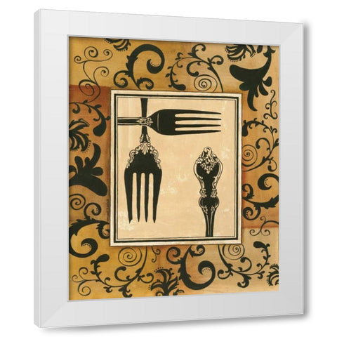 Forks White Modern Wood Framed Art Print by Gorham, Gregory