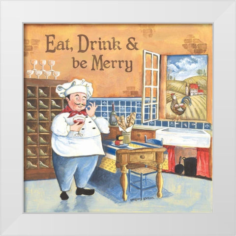 Chef I White Modern Wood Framed Art Print by Gorham, Gregory