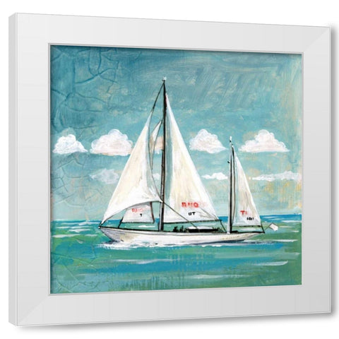 Sailboats II White Modern Wood Framed Art Print by Gorham, Gregory