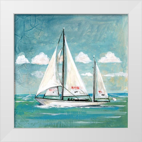 Sailboats II White Modern Wood Framed Art Print by Gorham, Gregory