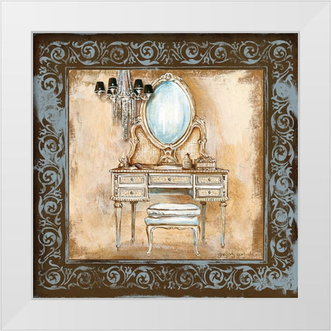Elegant Vanity III White Modern Wood Framed Art Print by Gorham, Gregory