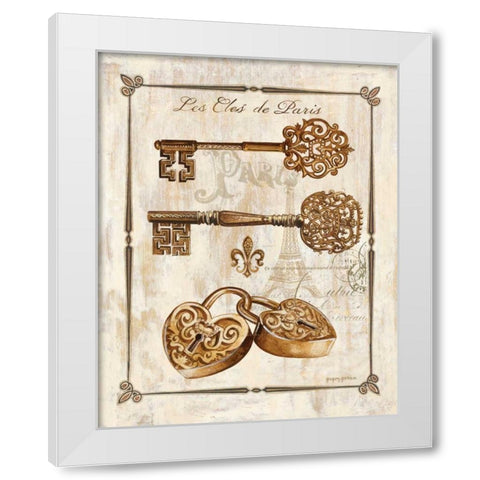Keys to Paris I White Modern Wood Framed Art Print by Gorham, Gregory